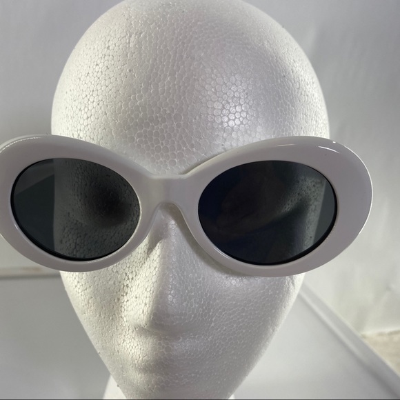 New Retro vintage white oval clout goggles with thick frame